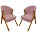 Kit 2 Poltronas Decorativa Para Sala Recepção You Bouclé Premium Rosê Braça Amadeirada