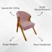 Kit 2 Poltronas Decorativa Para Sala Recepção You Bouclé Premium Rosê Braça Amadeirada