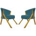 Kit 2 Poltronas Decorativa Para Sala Recepção You Suede Azul Marinho Braça Amadeirada