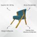 Kit 2 Poltronas Decorativa Para Sala Recepção You Suede Azul Marinho Braça Amadeirada