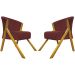 Kit 2 Poltronas Decorativa Para Sala Recepção You Suede Bordô Braça Amadeirada