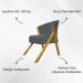 Kit 2 Poltronas Decorativa Para Sala Recepção You Suede Cinza Braça Amadeirada