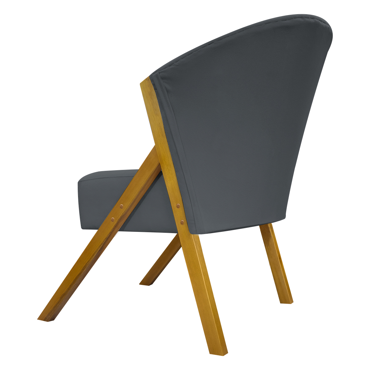 Kit 2 Poltronas Decorativa Para Sala Recepção You Suede Cinza Braça Amadeirada