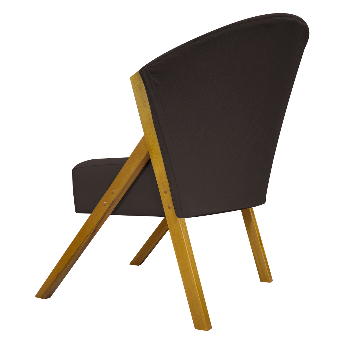 Kit 2 Poltronas Decorativa Para Sala Recepção You Suede Marrom Braça Amadeirada