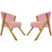 Kit 2 Poltronas Decorativa Para Sala Recepção You Suede Rosê Braça Amadeirada