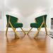 Kit 2 Poltronas Decorativa Para Sala Recepção You Suede Verde Braça Amadeirada
