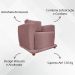 Kit 2 Poltronas Decorativas Bridge Para Sala Luxo Confortável Reforçadas Bouclé Azaleia Premium