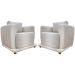 Kit 2 Poltronas Decorativas Bridge Para Sala Luxo Confortável Reforçadas Bouclé Bege Premium