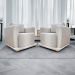 Kit 2 Poltronas Decorativas Bridge Para Sala Luxo Confortável Reforçadas Bouclé Bege Premium