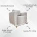 Kit 2 Poltronas Decorativas Bridge Para Sala Luxo Confortável Reforçadas Bouclé Bege Premium
