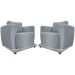 Kit 2 Poltronas Decorativas Bridge Para Sala Luxo Confortável Reforçadas Bouclé Concreto Premium