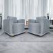 Kit 2 Poltronas Decorativas Bridge Para Sala Luxo Confortável Reforçadas Bouclé Concreto Premium