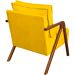 Kit 2 Poltronas Decorativas Confortáveis Para Sala Shine Suede Amarelo Pé Castanho - Clique E Decore