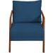 Kit 2 Poltronas Decorativas Confortáveis Para Sala Shine Suede Azul Marinho Pé Castanho - Clique E Decore