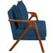 Kit 2 Poltronas Decorativas Confortáveis Para Sala Shine Suede Azul Marinho Pé Castanho - Clique E Decore