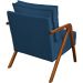 Kit 2 Poltronas Decorativas Confortáveis Para Sala Shine Suede Azul Marinho Pé Castanho - Clique E Decore