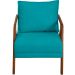 Kit 2 Poltronas Decorativas Confortáveis Para Sala Shine Suede Azul Turquesa Pé Castanho - Clique E Decore