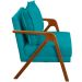Kit 2 Poltronas Decorativas Confortáveis Para Sala Shine Suede Azul Turquesa Pé Castanho - Clique E Decore