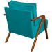 Kit 2 Poltronas Decorativas Confortáveis Para Sala Shine Suede Azul Turquesa Pé Castanho - Clique E Decore