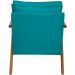 Kit 2 Poltronas Decorativas Confortáveis Para Sala Shine Suede Azul Turquesa Pé Castanho - Clique E Decore