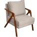 Kit 2 Poltronas Decorativas Confortáveis Para Sala Shine Suede Bege Pé Castanho - Clique E Decore