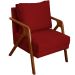 Kit 2 Poltronas Decorativas Confortáveis Para Sala Shine Suede Bordô Pé Castanho - Clique E Decore