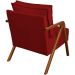 Kit 2 Poltronas Decorativas Confortáveis Para Sala Shine Suede Bordô Pé Castanho - Clique E Decore