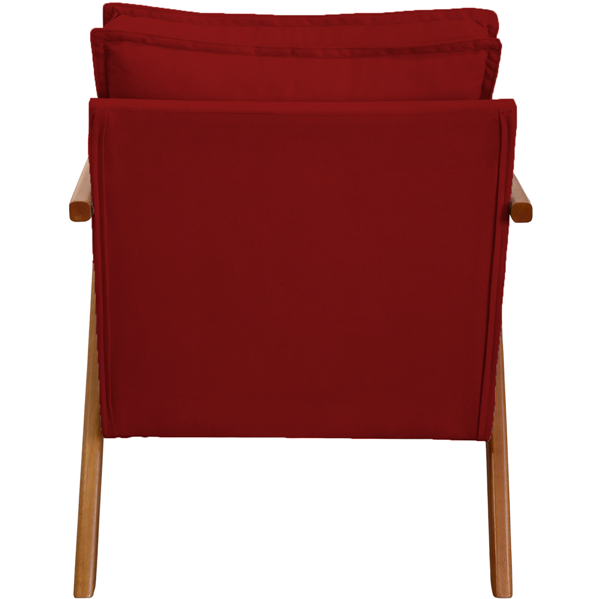 Kit 2 Poltronas Decorativas Confortáveis Para Sala Shine Suede Bordô Pé Castanho - Clique E Decore