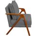 Kit 2 Poltronas Decorativas Confortáveis Para Sala Shine Suede Cinza Pé Castanho - Clique E Decore