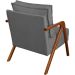 Kit 2 Poltronas Decorativas Confortáveis Para Sala Shine Suede Cinza Pé Castanho - Clique E Decore
