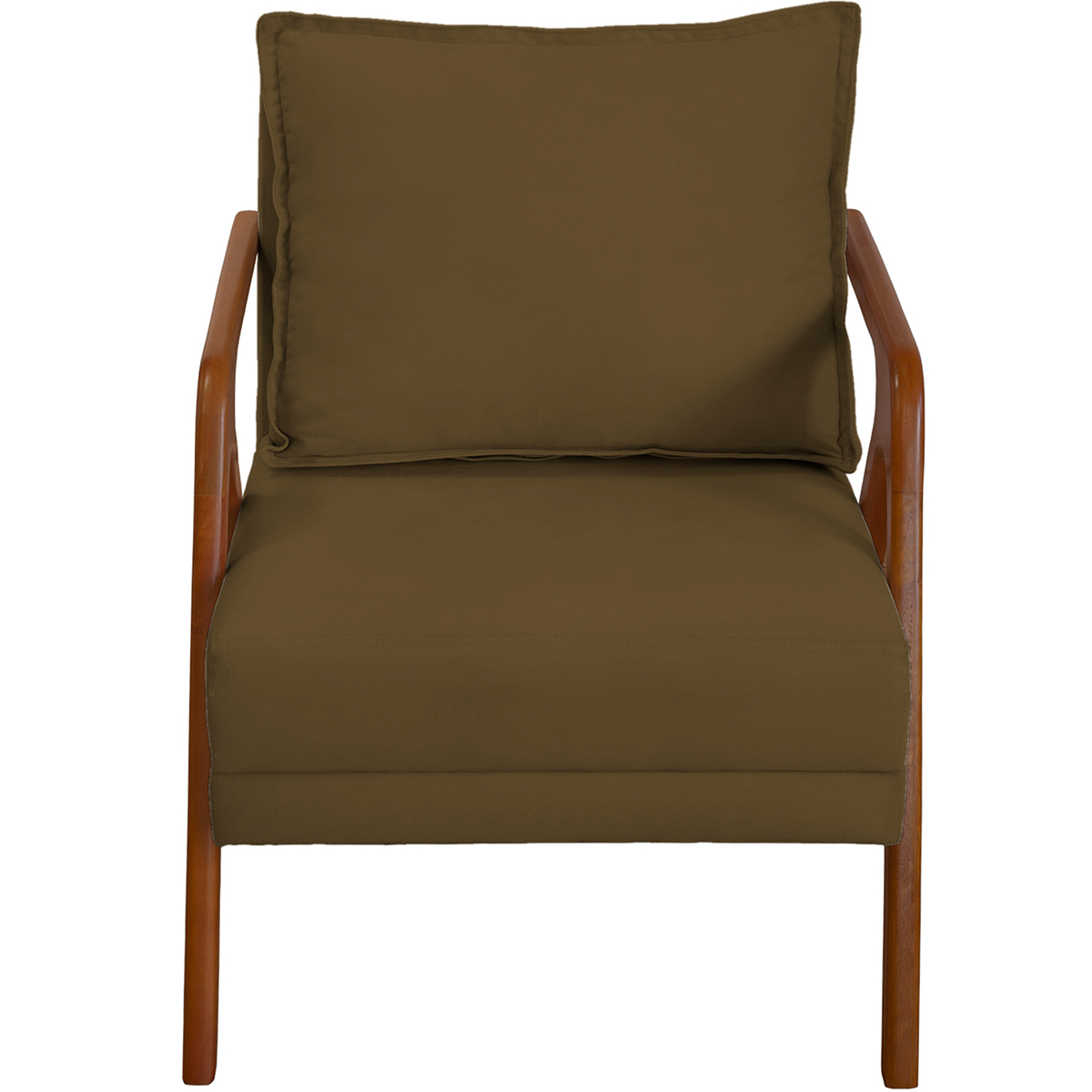 Kit 2 Poltronas Decorativas Confortáveis Para Sala Shine Suede Marrom Pé Castanho - Clique E Decore