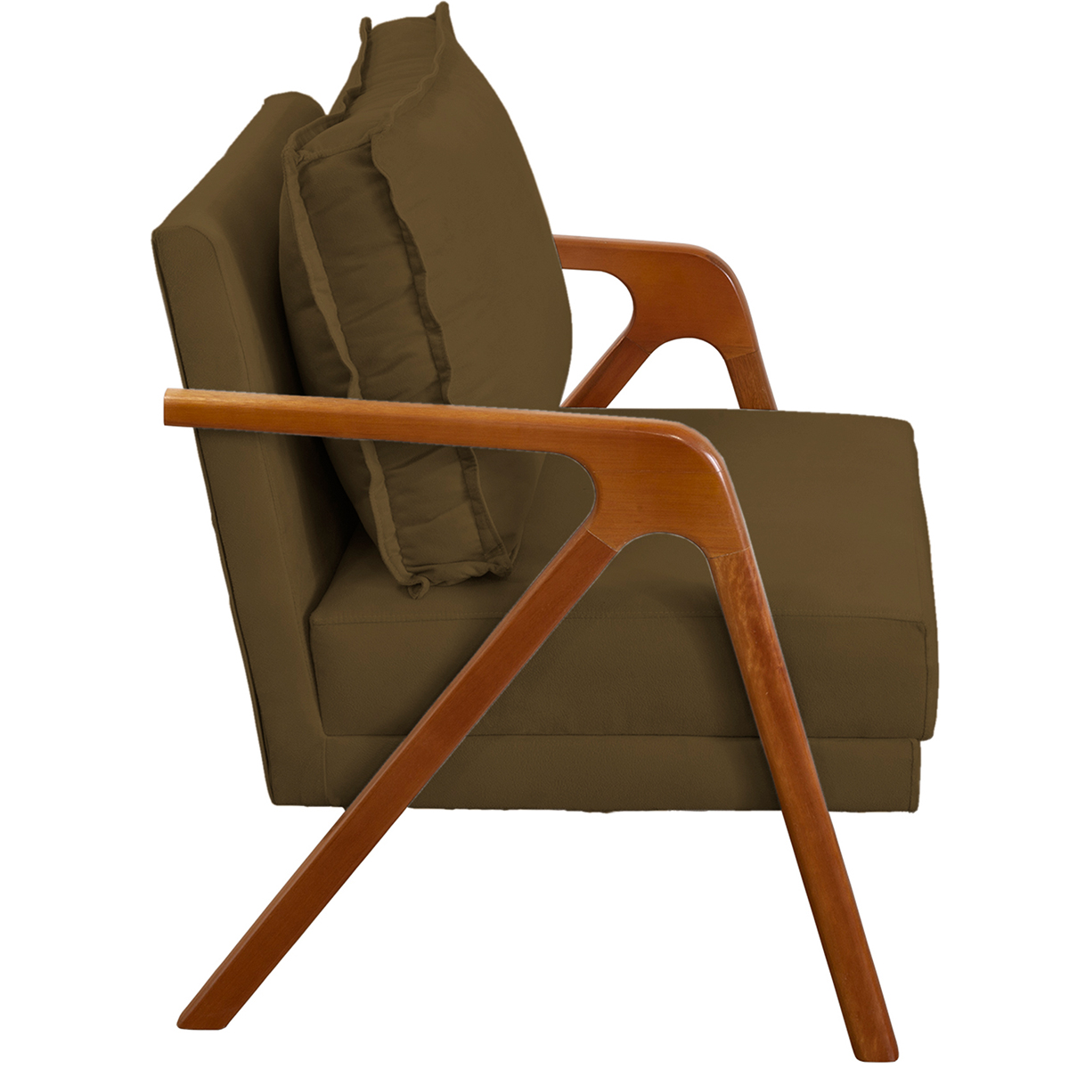 Kit 2 Poltronas Decorativas Confortáveis Para Sala Shine Suede Marrom Pé Castanho - Clique E Decore