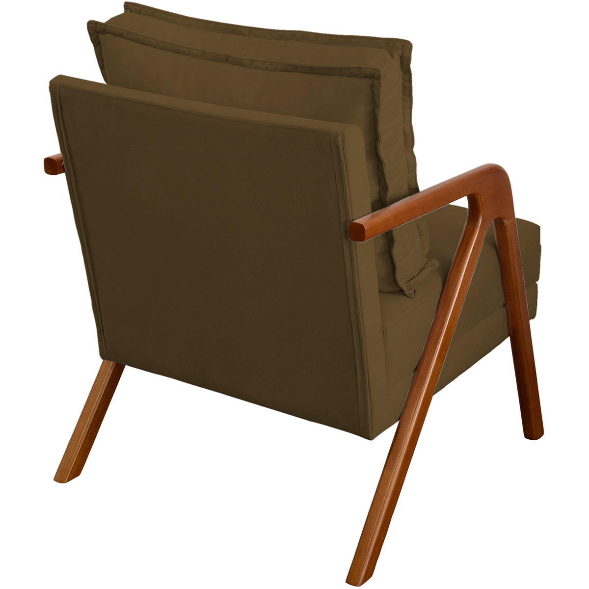 Kit 2 Poltronas Decorativas Confortáveis Para Sala Shine Suede Marrom Pé Castanho - Clique E Decore