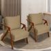 Kit 2 Poltronas Decorativas Confortáveis Para Sala Shine Suede Nude Pé Castanho - Clique E Decore