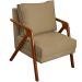 Kit 2 Poltronas Decorativas Confortáveis Para Sala Shine Suede Nude Pé Castanho - Clique E Decore