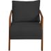 Kit 2 Poltronas Decorativas Confortáveis Para Sala Shine Suede Preto Pé Castanho - Clique E Decore
