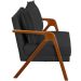 Kit 2 Poltronas Decorativas Confortáveis Para Sala Shine Suede Preto Pé Castanho - Clique E Decore