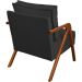 Kit 2 Poltronas Decorativas Confortáveis Para Sala Shine Suede Preto Pé Castanho - Clique E Decore
