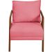 Kit 2 Poltronas Decorativas Confortáveis Para Sala Shine Suede Rosê Pé Castanho - Clique E Decore