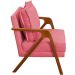 Kit 2 Poltronas Decorativas Confortáveis Para Sala Shine Suede Rosê Pé Castanho - Clique E Decore