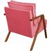 Kit 2 Poltronas Decorativas Confortáveis Para Sala Shine Suede Rosê Pé Castanho - Clique E Decore