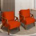 Kit 2 Poltronas Decorativas Confortáveis Para Sala Shine Suede Terracota Pé Castanho - Clique E Decore