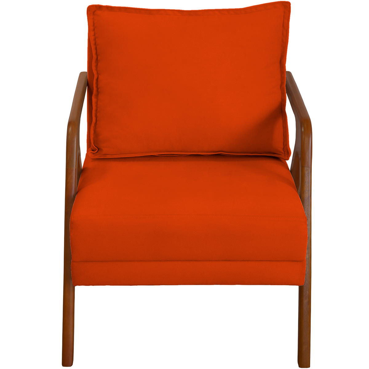 Kit 2 Poltronas Decorativas Confortáveis Para Sala Shine Suede Terracota Pé Castanho - Clique E Decore