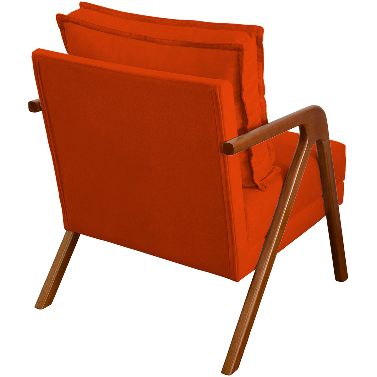 Kit 2 Poltronas Decorativas Confortáveis Para Sala Shine Suede Terracota Pé Castanho - Clique E Decore