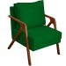 Kit 2 Poltronas Decorativas Confortáveis Para Sala Shine Suede Verde Pé Castanho - Clique E Decore