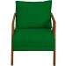 Kit 2 Poltronas Decorativas Confortáveis Para Sala Shine Suede Verde Pé Castanho - Clique E Decore