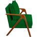 Kit 2 Poltronas Decorativas Confortáveis Para Sala Shine Suede Verde Pé Castanho - Clique E Decore