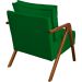 Kit 2 Poltronas Decorativas Confortáveis Para Sala Shine Suede Verde Pé Castanho - Clique E Decore