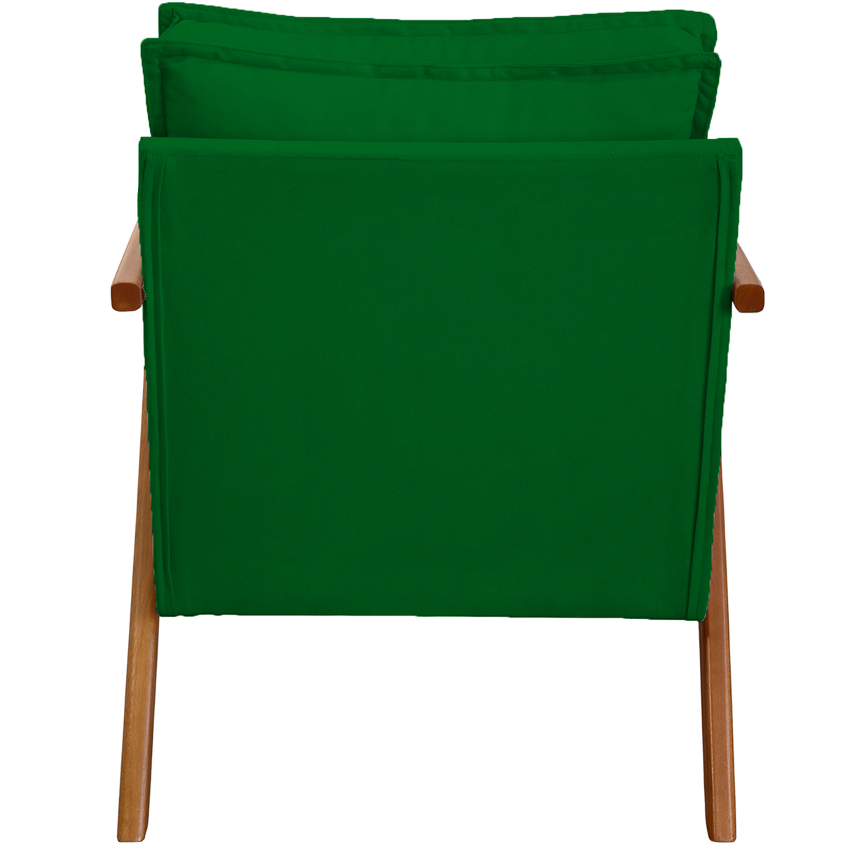 Kit 2 Poltronas Decorativas Confortáveis Para Sala Shine Suede Verde Pé Castanho - Clique E Decore