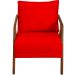 Kit 2 Poltronas Decorativas Confortáveis Para Sala Shine Suede Vermelho Pé Castanho - Clique E Decore